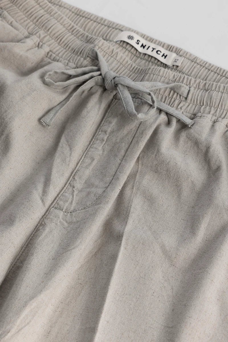 SNITCH Wafty Grey Linen Trousers - Image 2